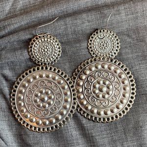 Silver dangle earrings